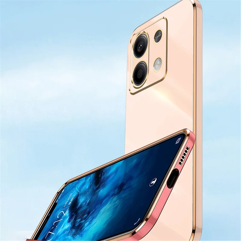 XINLI For Xiaomi Redmi Note 13 Pro 4G / Poco M6 Pro 4G TPU Phone Case Electroplating Edge - Black