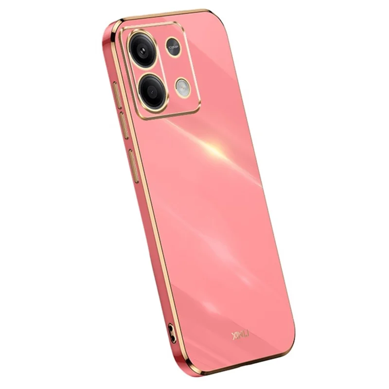 XINLI Para Xiaomi Redmi Note 13 Pro 4G / Poco M6 Pro 4G Capa de Telefone TPU Borda Banhada a Eletroplatina - Vermelho