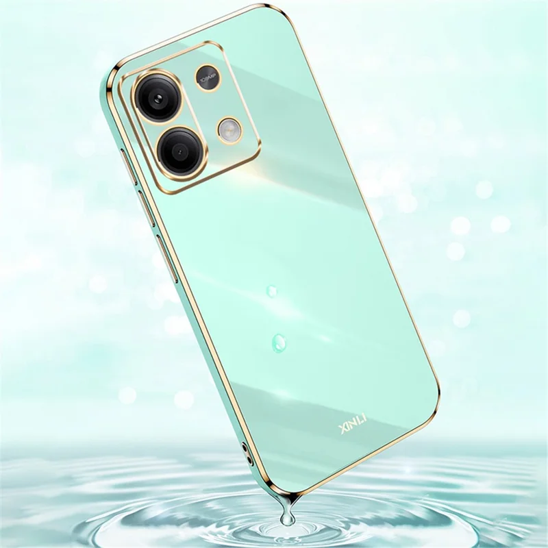 XINLI Para Xiaomi Redmi Note 13 Pro 4G / Poco M6 Pro 4G Capa de Telefone TPU Borda Banhada a Eletroplatina - Vermelho