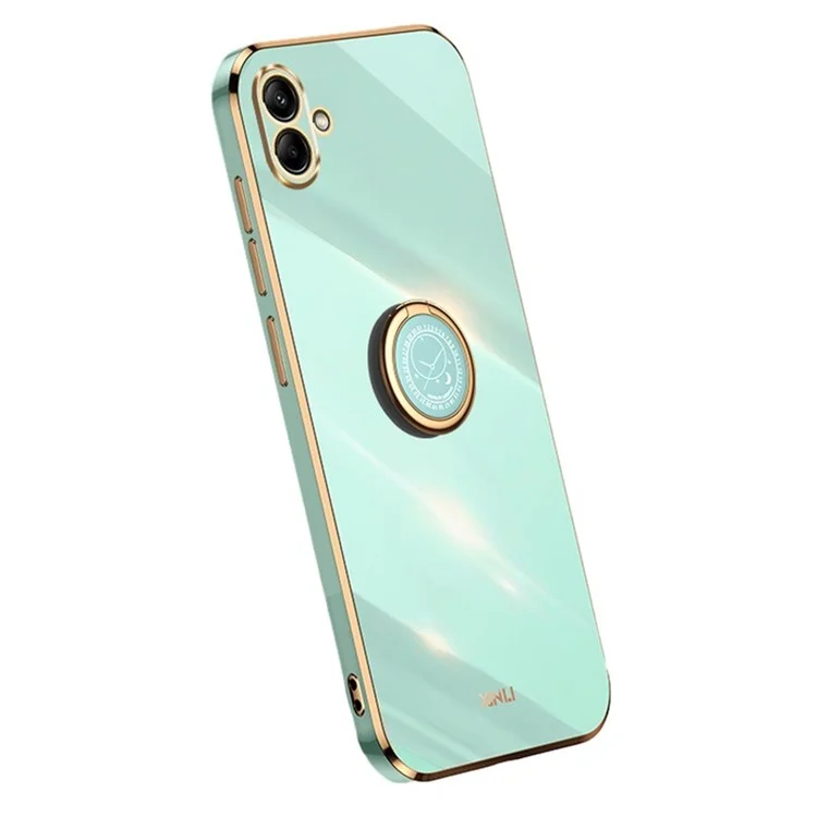 XINLI Pour Samsung Galaxy A04e 4G / F04 4G / M04 4G Étui avec Support Electroplage Couverture TPU - Cyan