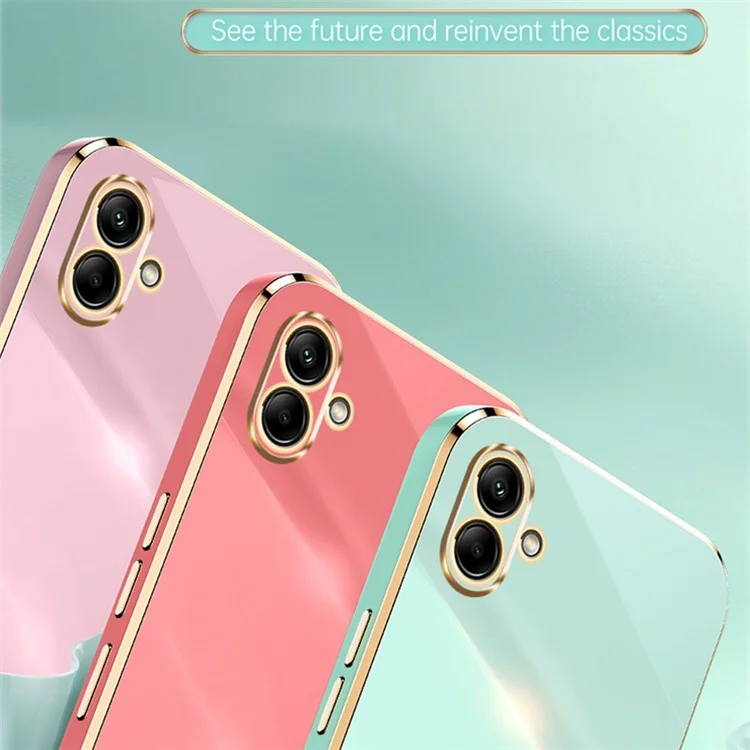 XINLI Pour Samsung Galaxy A04e 4G / F04 4G / M04 4G Étui avec Support Electroplage Couverture TPU - Cyan