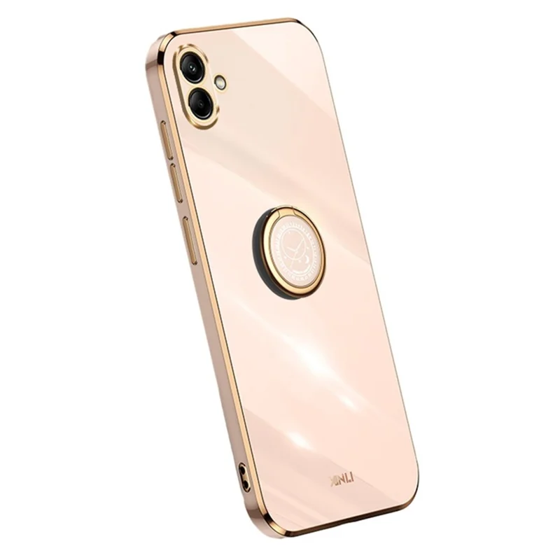 XINLI For Samsung Galaxy A04e 4G / F04 4G / M04 4G Case Kickstand Electroplated TPU Cover - Pink