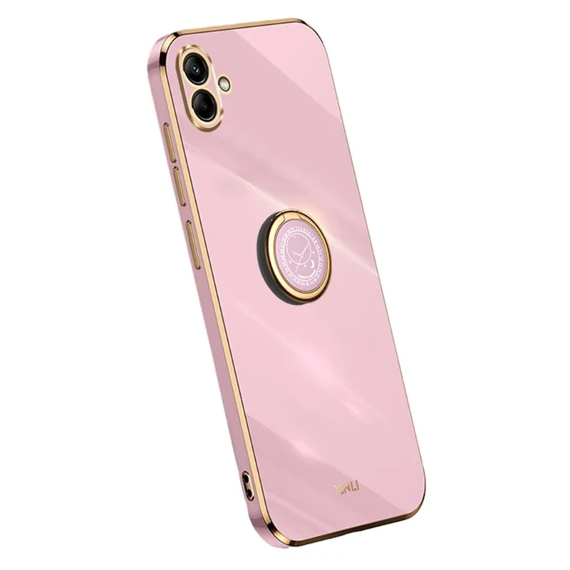 Xinli Für Samsung Galaxy A04e 4G / F04 4g / M04 4G Case Kickstand Elektroplattiert TPU -abdeckung - Lila