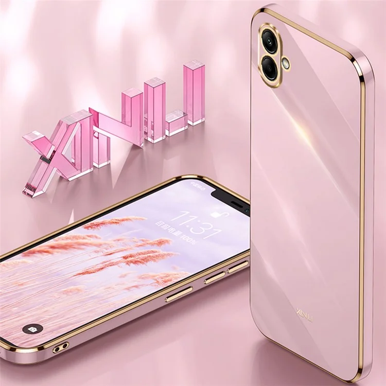 XINLI Pour Samsung Galaxy A04e 4G / F04 4G / M04 4G Étui Soft TPU Electroplating Cover - Cyan