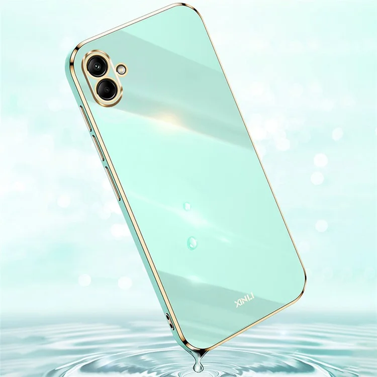 XINLI Pour Samsung Galaxy A04e 4G / F04 4G / M04 4G Étui Soft TPU Electroplating Cover - Cyan