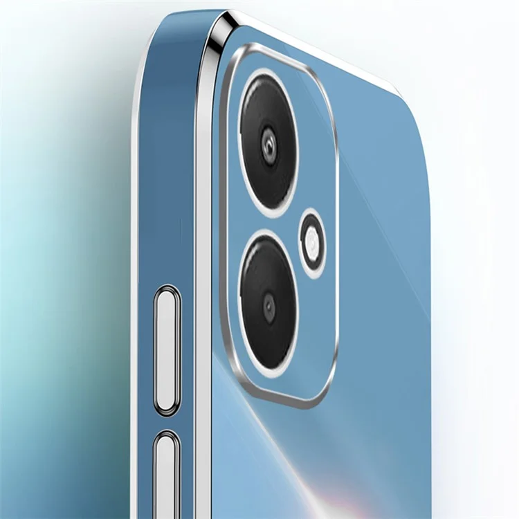 XINLI For Xiaomi Redmi 13C 5G / 13R 5G / Poco M6 5G Case Electroplating Edge TPU Phone Back Cover - Black