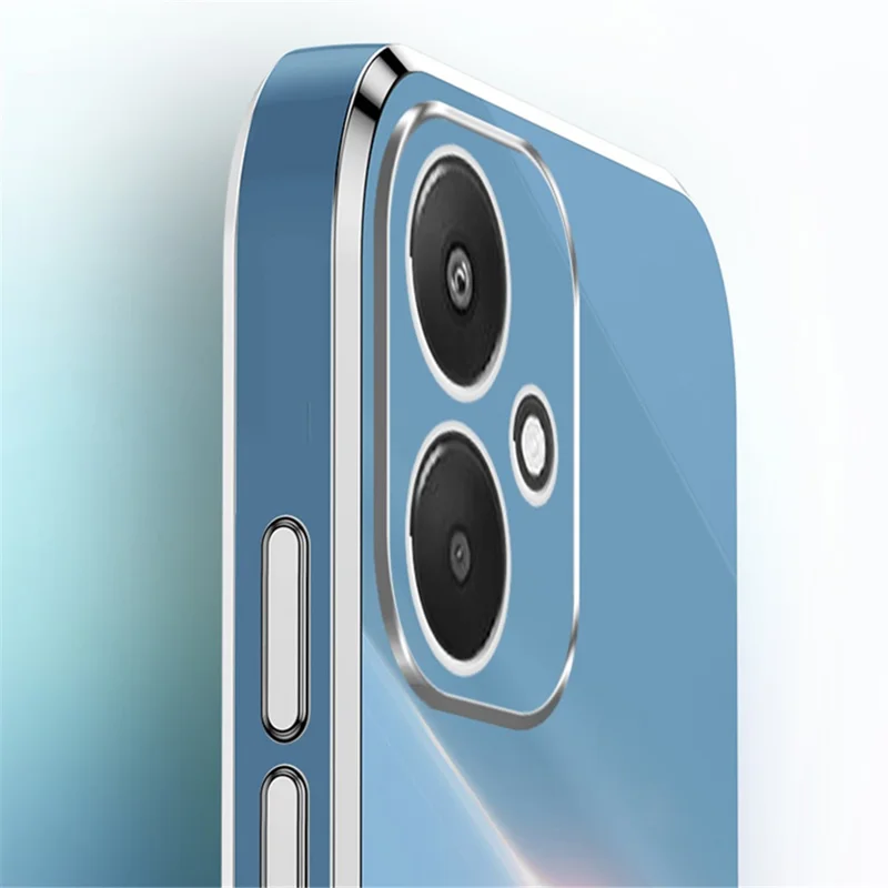 XINLI For Xiaomi Redmi 13C 5G / 13R 5G / Poco M6 5G Case Electroplating Kickstand Soft TPU Phone Cover - Black