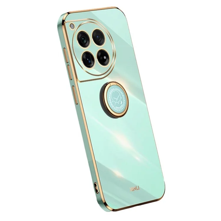 XINLI For OnePlus Ace 3 5G / 12R 5G Case Ring Kickstand Electroplated TPU Cover - Cyan