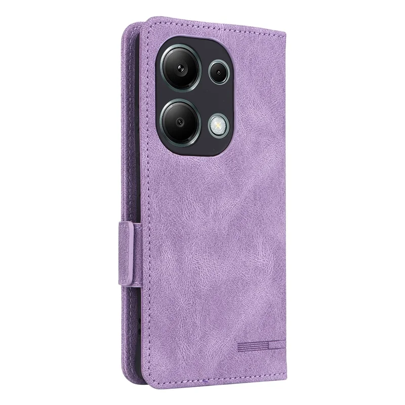 For Xiaomi Redmi Note 13 Pro 4G / Poco M6 Pro 4G Case PU Leather Folio Wallet Phone Cover - Purple