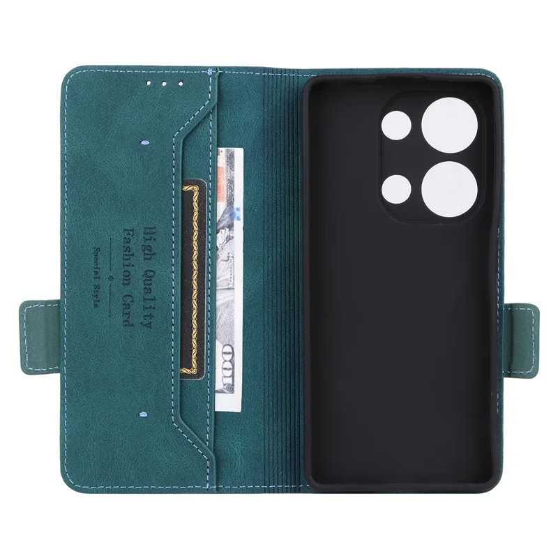 For Xiaomi Redmi Note 13 Pro 4G / Poco M6 Pro 4G Case PU Leather Folio Wallet Phone Cover - Blue