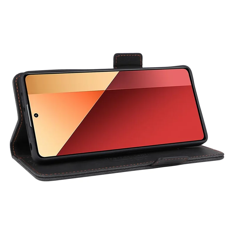 Para Xiaomi Redmi Note 13 Pro 4G / Poco M6 Pro 4G Capa de Carteira de Couro PU - Preto