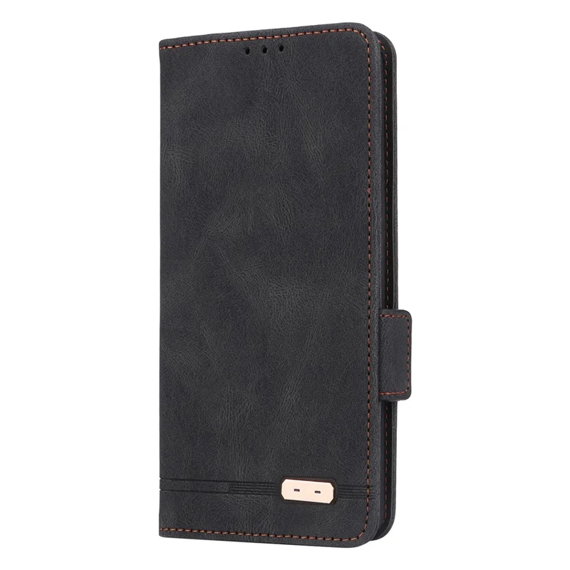 Para Xiaomi Redmi Note 13 Pro 4G / Poco M6 Pro 4G Capa de Carteira de Couro PU - Preto