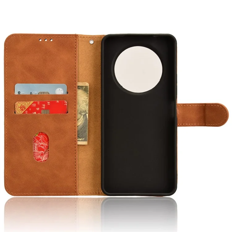 Für Xiaomi Redmi A3 4G / Poco C61 4G Hülle PU-Leder Hautgefühl Wallet Phone Cover - Braun