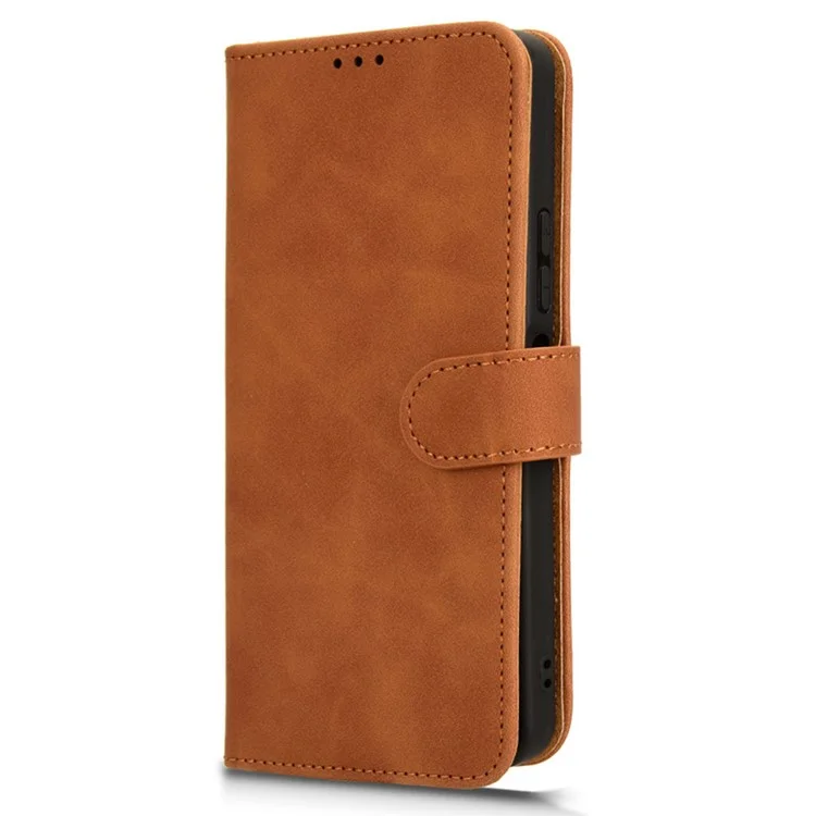 Für Xiaomi Redmi A3 4G / Poco C61 4G Hülle PU-Leder Hautgefühl Wallet Phone Cover - Braun