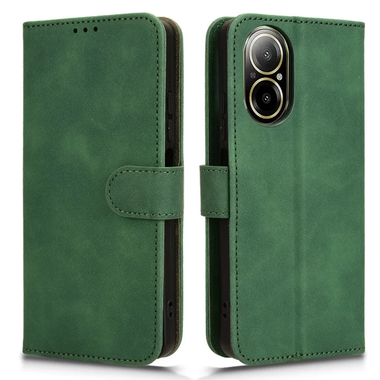 For Realme C67 4G Case Flip PU Leather Folding Stand Wallet Phone Cover - Green