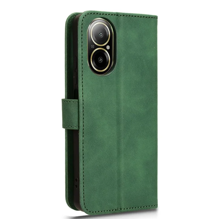 Para Realme C67 4G Case Flip Capa de Couro PU Dobrável Carteira Capa de Telefone - Verde