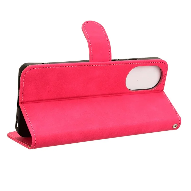 For Realme C67 4G Case Flip PU Leather Folding Stand Wallet Phone Cover - Rose
