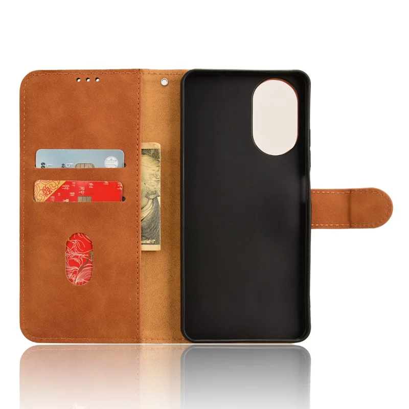 For Realme C67 4G Case Flip PU Leather Folding Stand Wallet Phone Cover - Brown