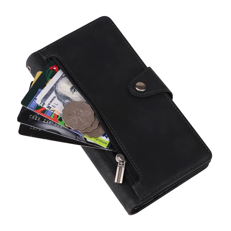 Per Samsung Galaxy A05s 4G Case Folio Pelle PU Flip Phone Cover con 9 Slot per Schede Stand - Nero