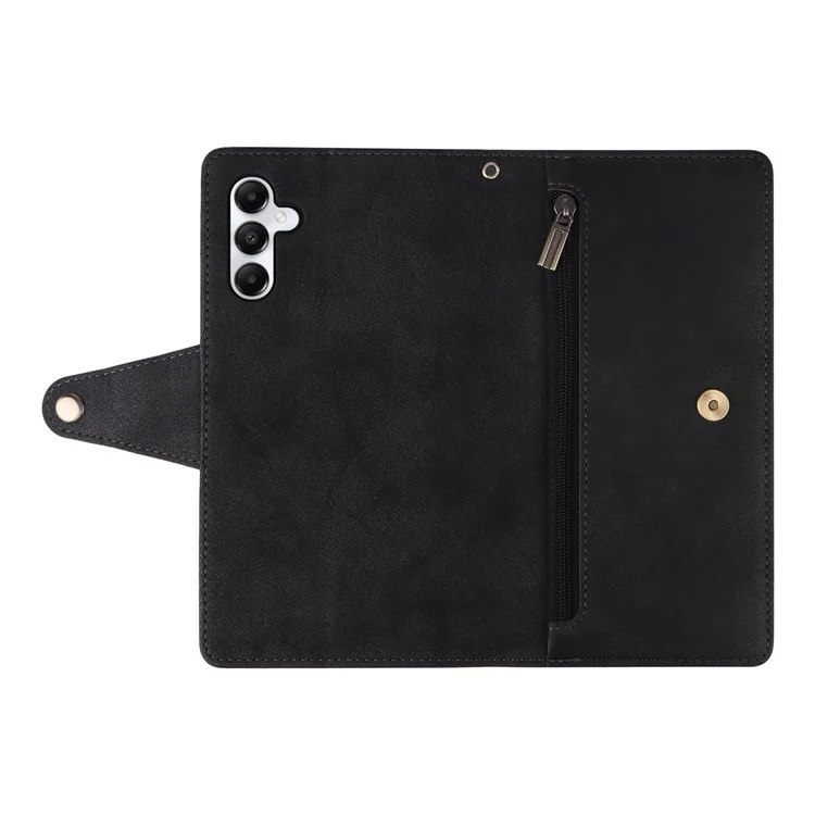 Per Samsung Galaxy A05s 4G Case Folio Pelle PU Flip Phone Cover con 9 Slot per Schede Stand - Nero