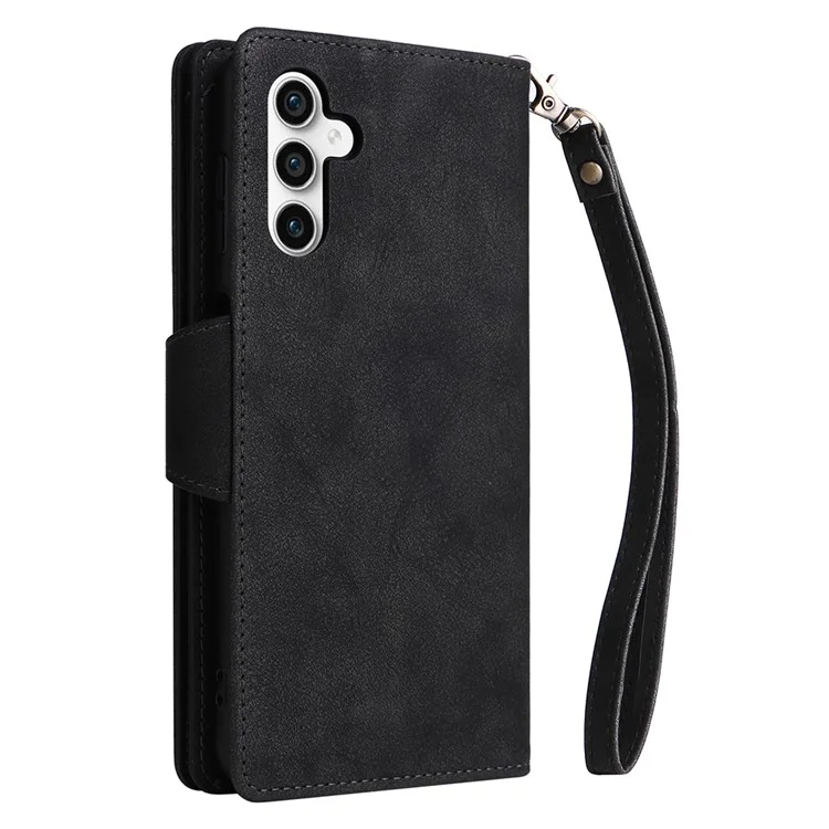 Per Samsung Galaxy S23 FE Case PU Leather Rivet Decor Wallet Phone Cover - Nero