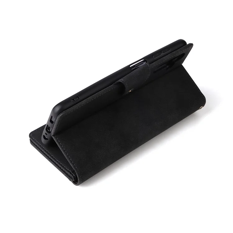 Per Samsung Galaxy S23 FE Case PU Leather Rivet Decor Wallet Phone Cover - Nero