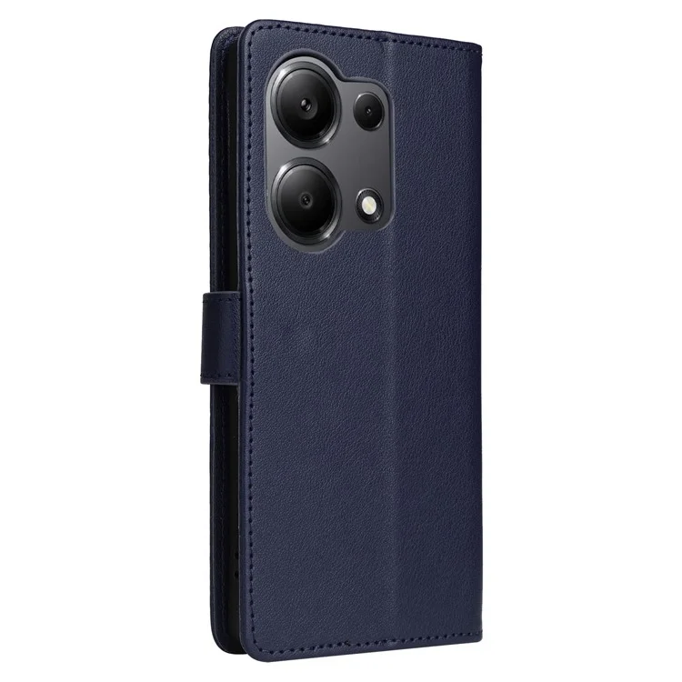 Для Xiaomi Redmi Note 13 Pro 4G / Poco M6 Pro 4G Кожаный чехол с отделениями для карт Подставка для телефона - Синий
