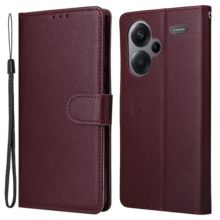 Per Xiaomi Redmi Note 13 Pro+ 5G Cover in Pelle PU Supporto Cover Telefonica con 3 Vani Porta Carte - Vino Rosso