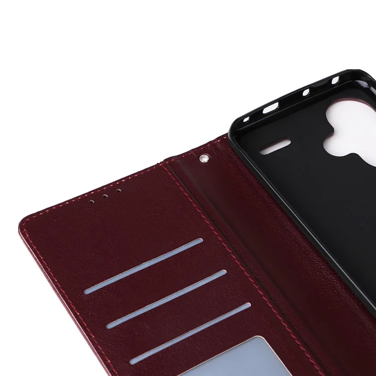 Per Xiaomi Redmi Note 13 Pro+ 5G Cover in Pelle PU Supporto Cover Telefonica con 3 Vani Porta Carte - Vino Rosso
