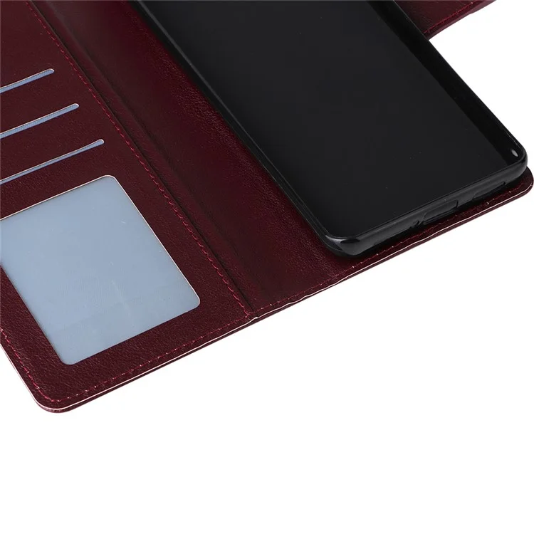 Per Xiaomi Redmi Note 13 Pro+ 5G Cover in Pelle PU Supporto Cover Telefonica con 3 Vani Porta Carte - Vino Rosso