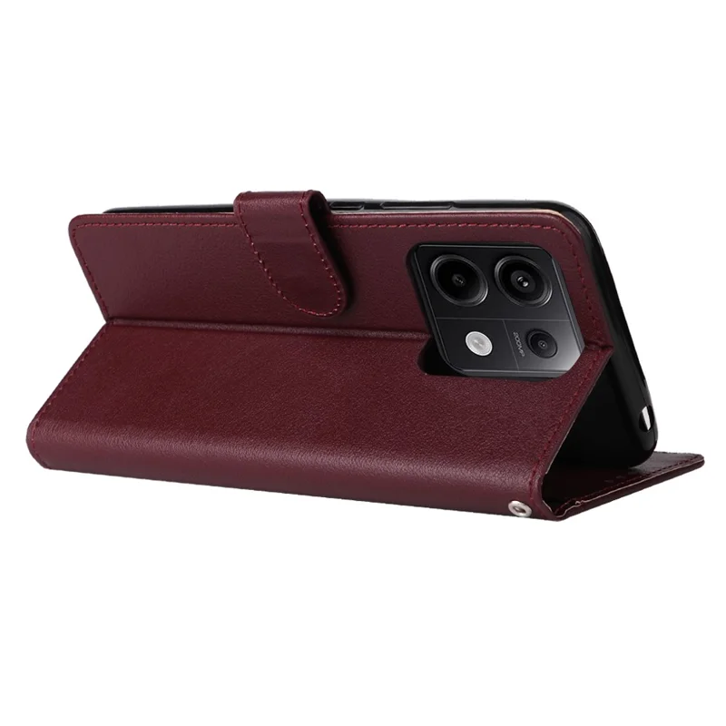 Pour Xiaomi Redmi Note 13 Pro 5G / Poco X6 5G Étui Portefeuille Support en Cuir - Rouge Vin