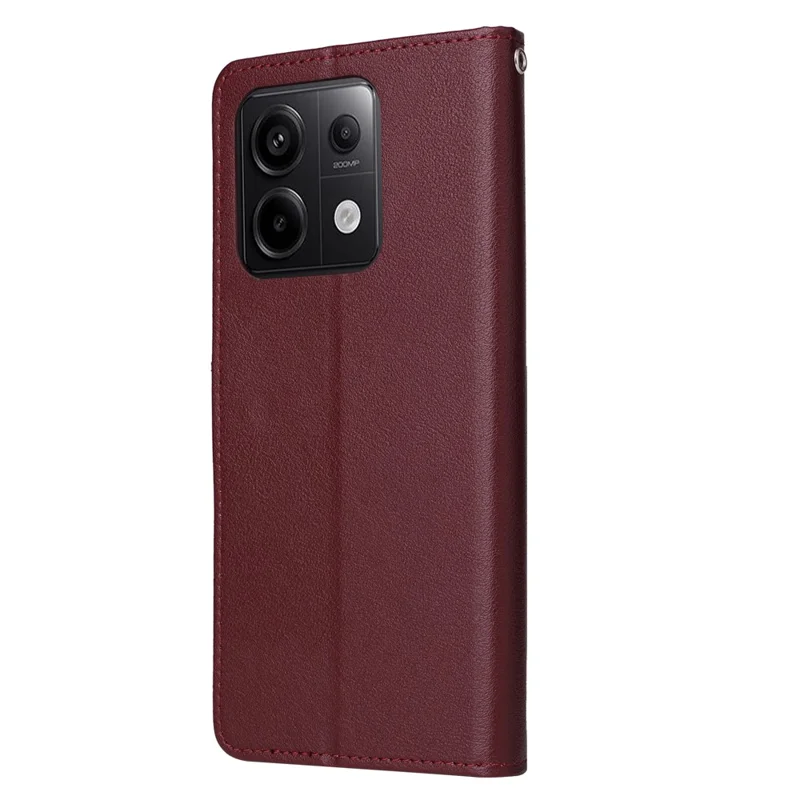 Pour Xiaomi Redmi Note 13 Pro 5G / Poco X6 5G Étui Portefeuille Support en Cuir - Rouge Vin