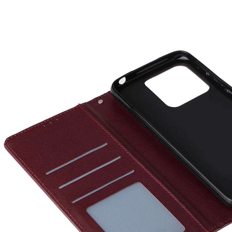 Pour Xiaomi Redmi Note 13 Pro 5G / Poco X6 5G Étui Portefeuille Support en Cuir - Rouge Vin