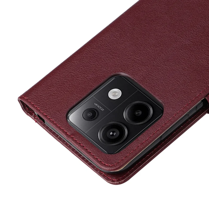 Pour Xiaomi Redmi Note 13 Pro 5G / Poco X6 5G Étui Portefeuille Support en Cuir - Rouge Vin