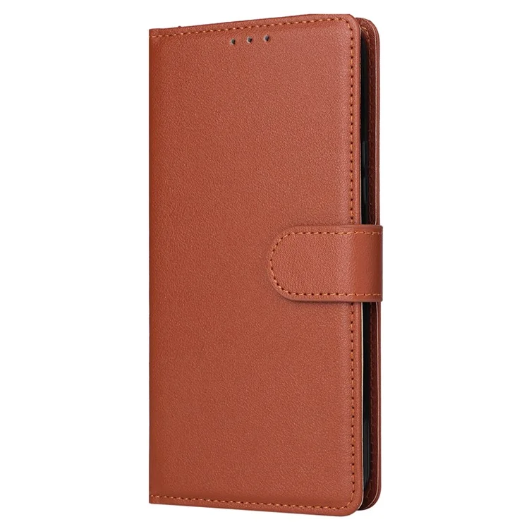 Para Samsung Galaxy S23 FE Case Card Slots PU Leather Flip Wallet Cover - Marrom
