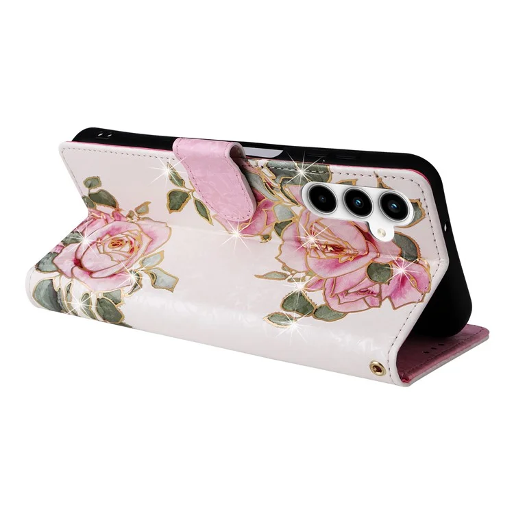Para Samsung Galaxy A35 5G Funda de Cuero con Bloqueo RFID Ranuras para Tarjetas Funda Teléfono - Flor
