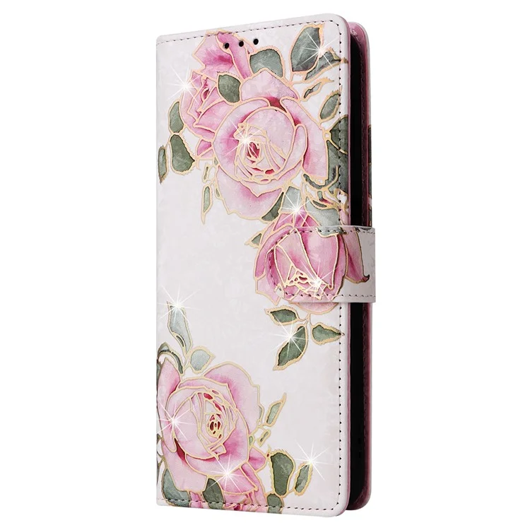 Para Samsung Galaxy A35 5G Funda de Cuero con Bloqueo RFID Ranuras para Tarjetas Funda Teléfono - Flor