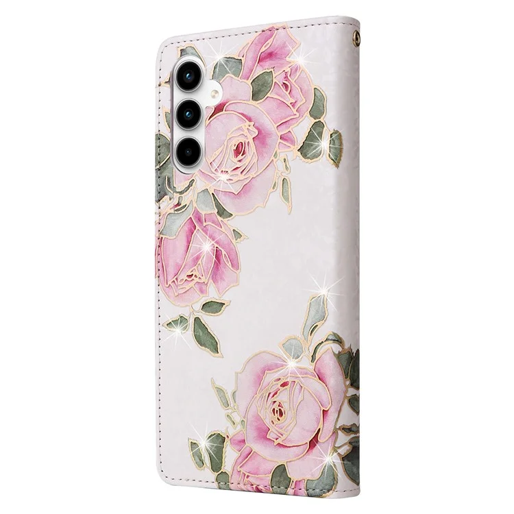 Para Samsung Galaxy A35 5G Funda de Cuero con Bloqueo RFID Ranuras para Tarjetas Funda Teléfono - Flor
