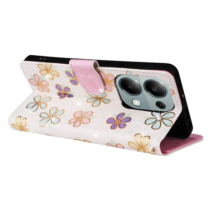 For Xiaomi Redmi Note 13 Pro 4G / Poco M6 Pro 4G Phone Case RFID Blocking Wallet Leather Cover - Colorful Flower