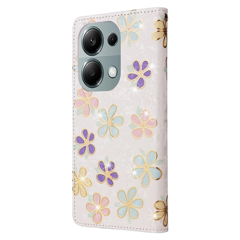 For Xiaomi Redmi Note 13 Pro 4G / Poco M6 Pro 4G Phone Case RFID Blocking Wallet Leather Cover - Colorful Flower