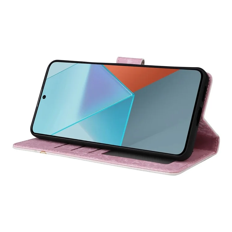 For Xiaomi Redmi Note 13 Pro 5G / Poco X6 5G Case Lacquered Flower Leather Wallet Phone Cover - Colorful Flower