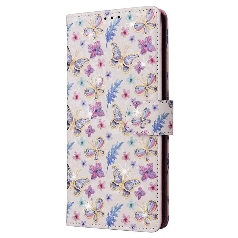 For Xiaomi Redmi Note 13 Pro 5G / Poco X6 5G Case Lacquered Flower Leather Wallet Phone Cover - Butterfly Flower