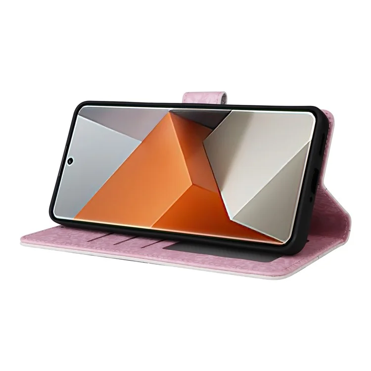 Per Xiaomi Redmi Note 13 Pro+ 5G Case Leather Lacquered Phone Cover RFID Blocking - Butterfly Flower