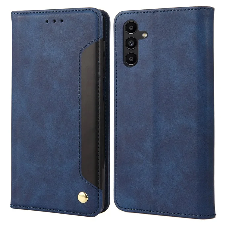 For Samsung Galaxy A15 5G Case Flip Stand Leather Skin-touch Phone Cover - Blue