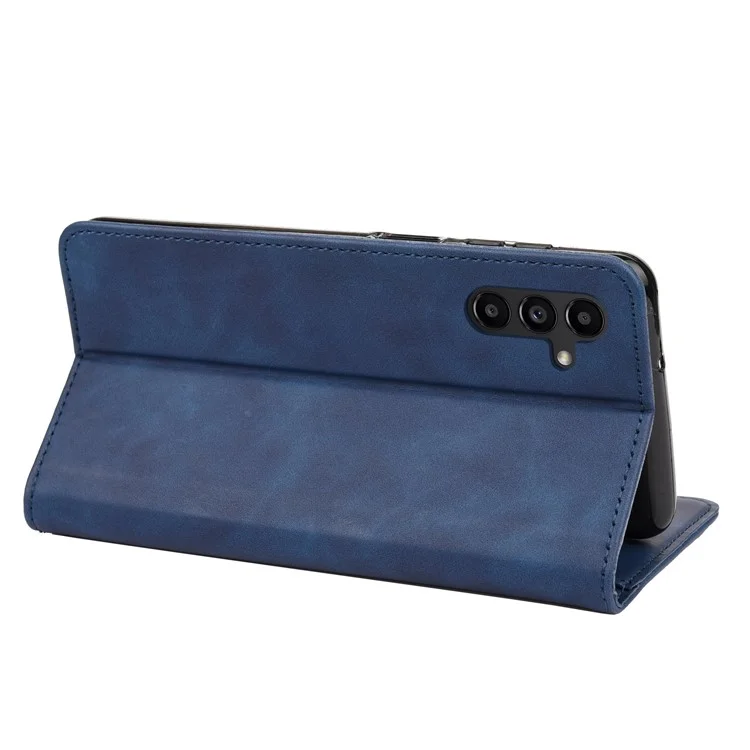 For Samsung Galaxy A15 5G Case Flip Stand Leather Skin-touch Phone Cover - Blue