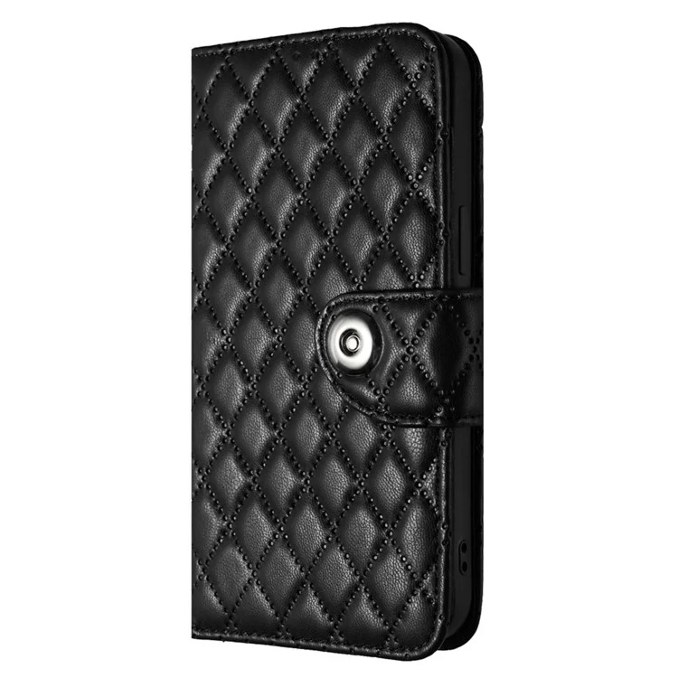 YB Imprinting Series-8 for Samsung Galaxy A13 5G / A13 4G Phone Case 7 Card Slots Leather Flip Cover - Black