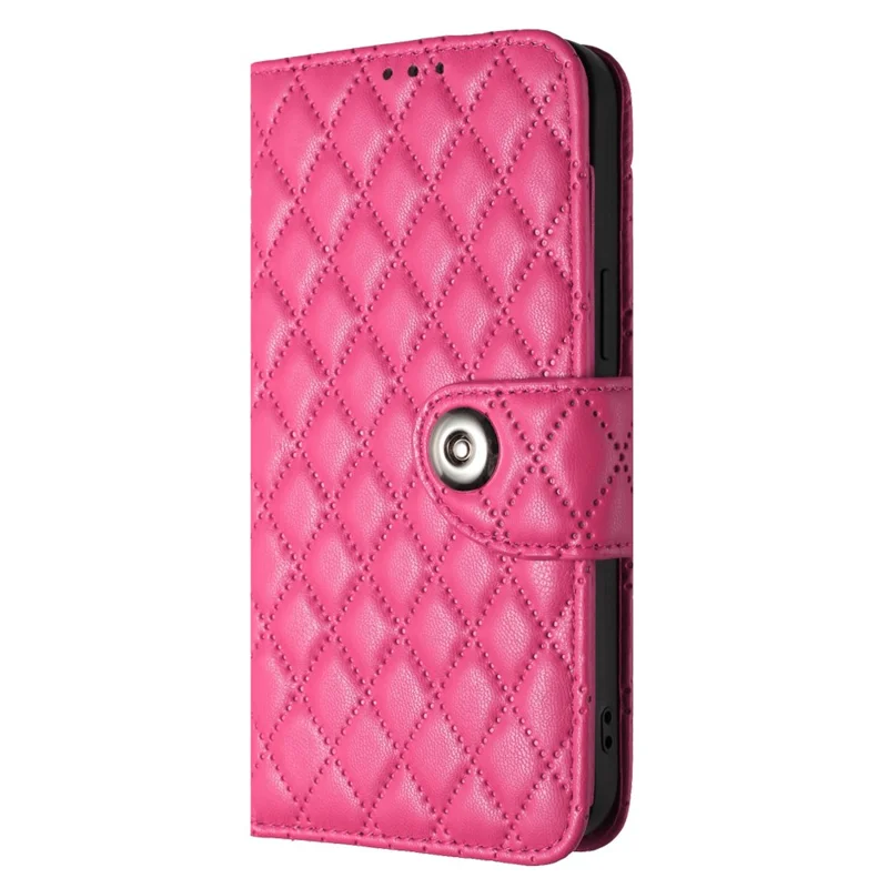 For Samsung Galaxy A33 5G Leather Case Phone Stand Cover with 7 Card Slots and Hand Strap - Rose