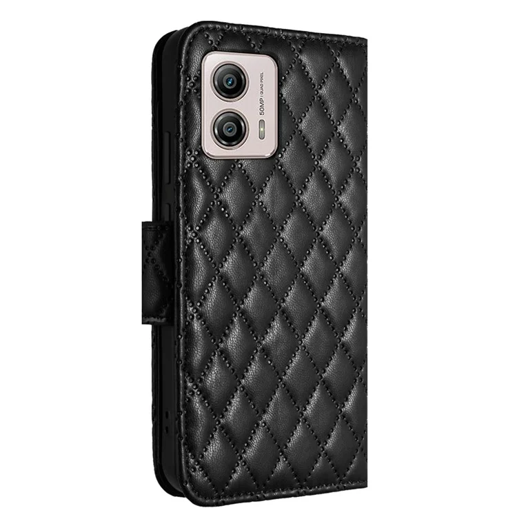 YB Imprinting Series-8 für Motorola Moto G53 5G / G23 4G / G13 4G Geldbörse Leder Handyhülle - Schwarz