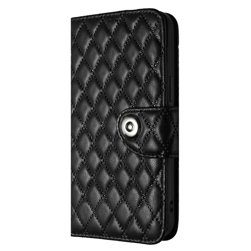 For Nokia G22 Leather Case Phone Stand Cover with 7 Card Slots and Hand Strap - Black