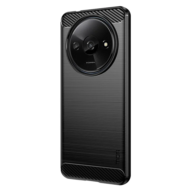 MOFI JK TPU Series-1 für Xiaomi Redmi A3 / Poco C61 4G Schutzhülle TPU-Handyhülle Carbon-Faser-Textur - Schwarz